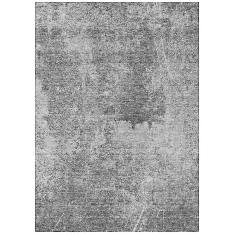 Machine Washable Indoor/ Outdoor Abstract Modern Chantille Rug