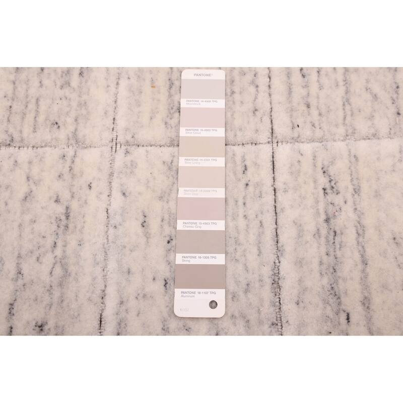 ECARPETGALLERY Hand-knotted Looma Light Grey Wool Rug - 8'3 x 9'11