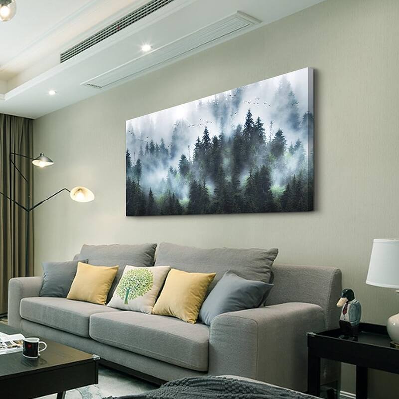 Poster Fog forest Scenery Pictures Artwork Office Decor Painting