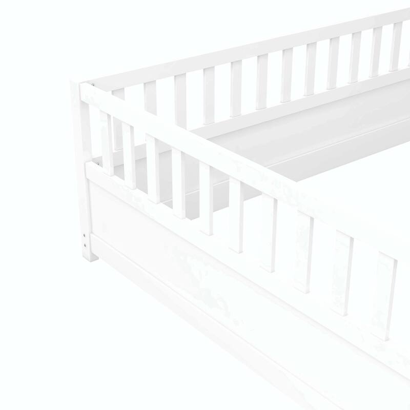 Full Size Floor bed with super high security barrier For children