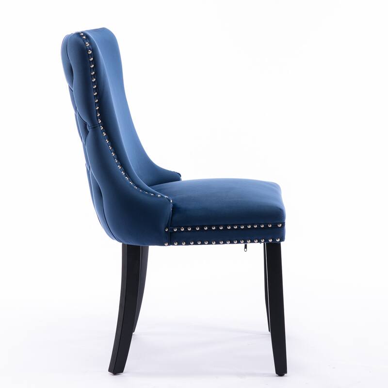 Set of 2 Modern Upholstered Accent Armless Tufted Dining Chairs