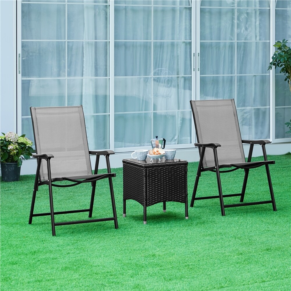 Yaheetech 2pcs Folding Dining Chairs Patio Dining Chairs
