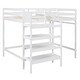 preview thumbnail 10 of 26, Full Size Pine Loft Kids Bed Frame with Built-in Storage Staircase and Clothes Hanger, Maximized Under-Bed Space, White