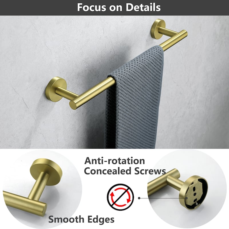 Modern Bath Hardware Set Towel Holder Set in Stainless Steel
