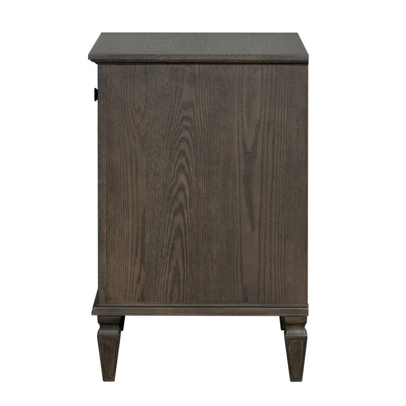 Roomfitters Victoria Nightstand, French Inspired Bedside Table with Storage Drawer and Open Shelf, Antique Brown