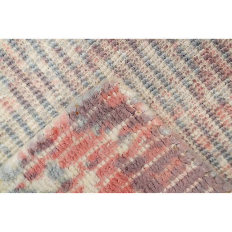 Hand Knotted Oriental Viscose Silk Carpet Modern All-Over Oranges & Rust Abstract Area Rug - 4' 0'' X 2' 0''