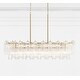 preview thumbnail 5 of 4, Addis 14 Light Aged Brass Chandelier - 51.75"W x 14.25"H x 14"D