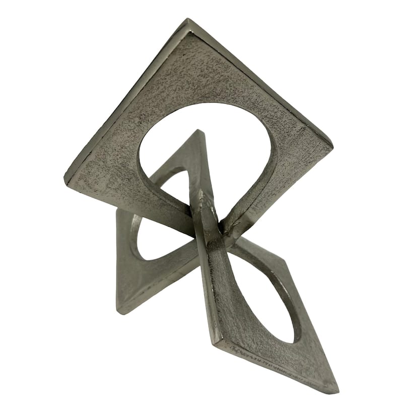 Decorative Handmade Aluminum 8.5 inch Square Sculpture - 6 x 7 x 8.5 in