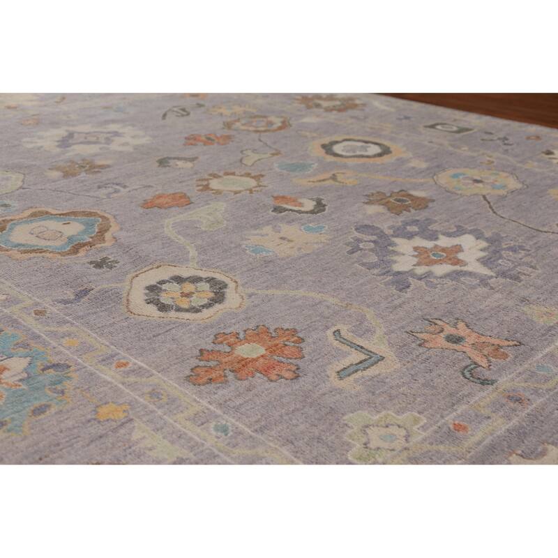 Hand Knotted Oriental 100% Wool Carpet Transitional All-Over Greys & Charcoal Oushak Area Rug - 10' 0'' X 8' 0''