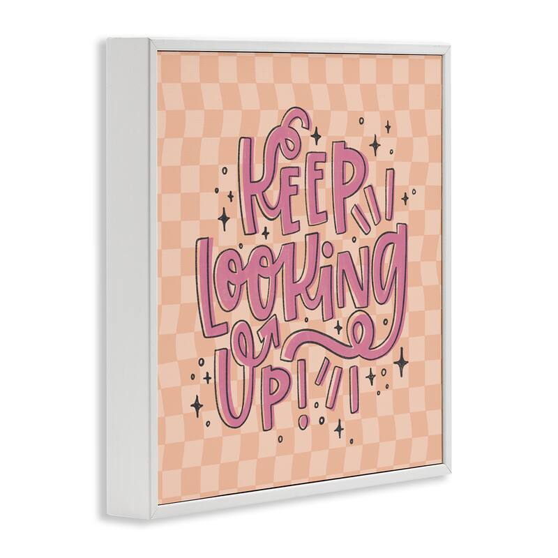 Stupell Keep Looking Up on Checkered Framed Giclee Art Design By Sarah Hickman