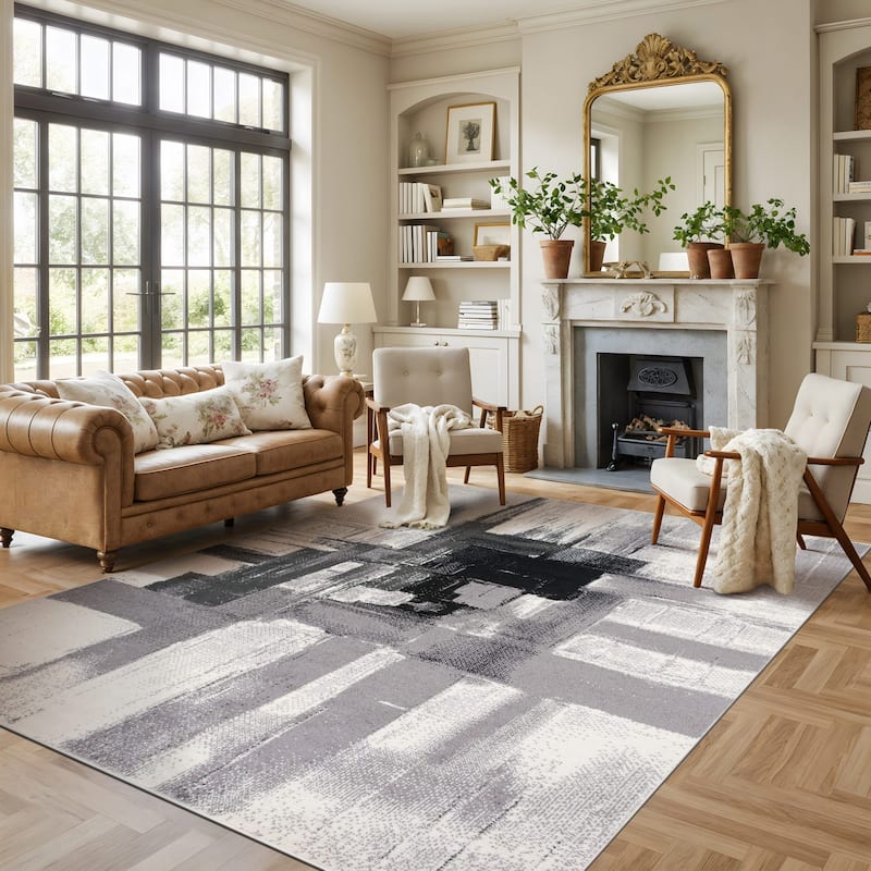 World Rug Gallery Modern Abstract Art Area Rug