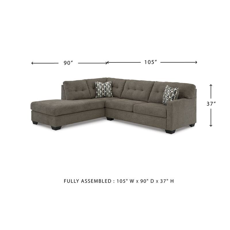 Signature Design by Ashley Mahoney 2-Piece Sectional with Chaise - 105"W x 90"D x 37"H