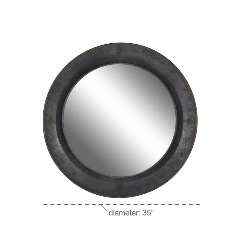 Metal Wall Mirror - Gray - Roche River Decor - 4"W x 35"L x 35"H