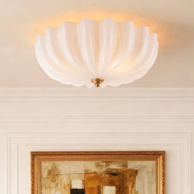 Starsky 3-Light 15.74in.W Opal Glass Flush Mount - 6.5in H