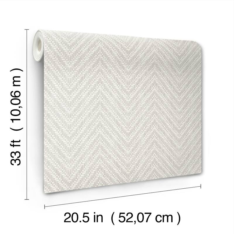 A-Street Prints Glynn Light Grey Chevron Wallpaper