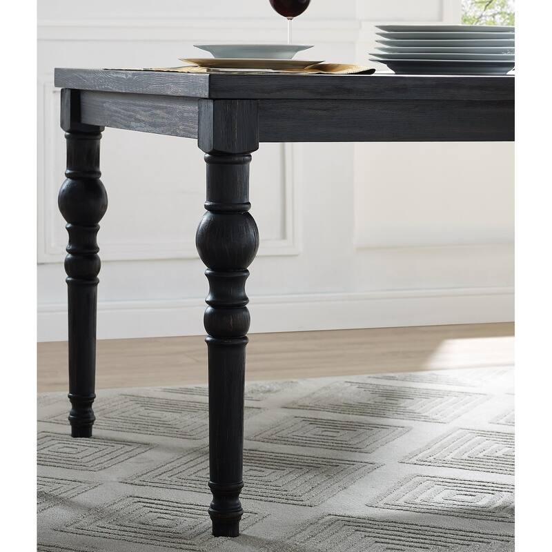 Black Purple Retro Rectangular Dining Table with Wooden Legs, Upholstered Back Chairs, Home Office Table and Chair Set