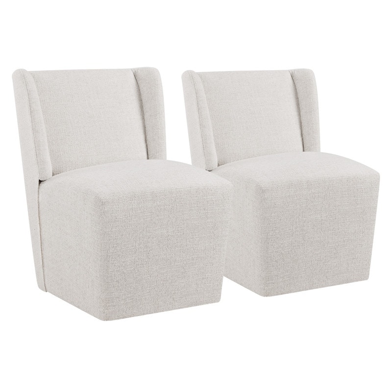 Spruce & Spring Iris Modern Upholstered Fabric Dining Chair with Casters