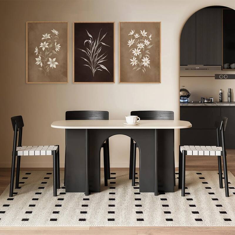 Brown and Black Flower Wall Decor,Nature Wildflower Artwork