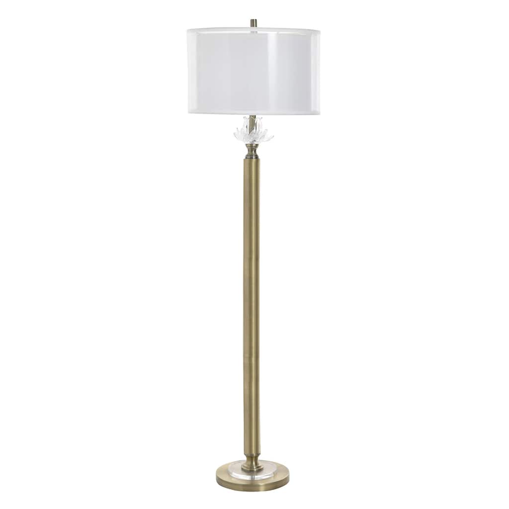 StyleCraft Coralie Steel Floor Lamp - Hayla Gold - White Shade