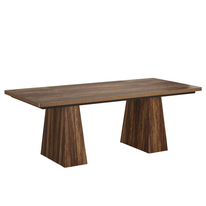 63" Modern Executive Desk, Large Computer Workstation with Sturdy Double Pedestal Base, Elegant Study & Writing Table