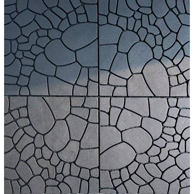 Stone texture 12" Patio Deck Tiles, DIY Module Interlocking Decking Tiles Floor Tile,Easy and Quick Installation Court Tiles - Grey