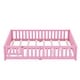 preview thumbnail 106 of 106, Twin/Full/Queen Size Floor Bed with Safety Guardrails for Kids, Wood Montessori Bedframe w/ Door, Children's Noiseless Beds