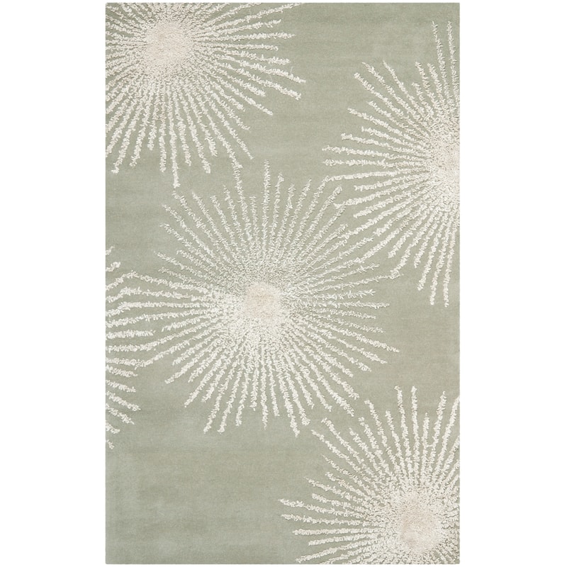 SAFAVIEH Handmade Soho Sade New Zealand Wool Rug - 5' x 8' - Grey/Ivory