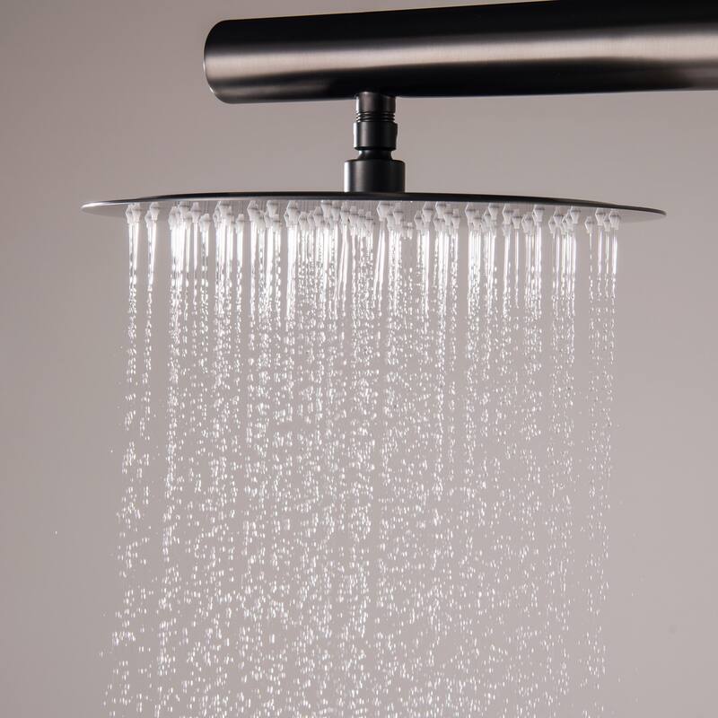 Freestanding Outdoor Shower System for Backyard/Garden/Poolside/Beach, Floor Mounted Shower Faucet with Shower Head & Handheld