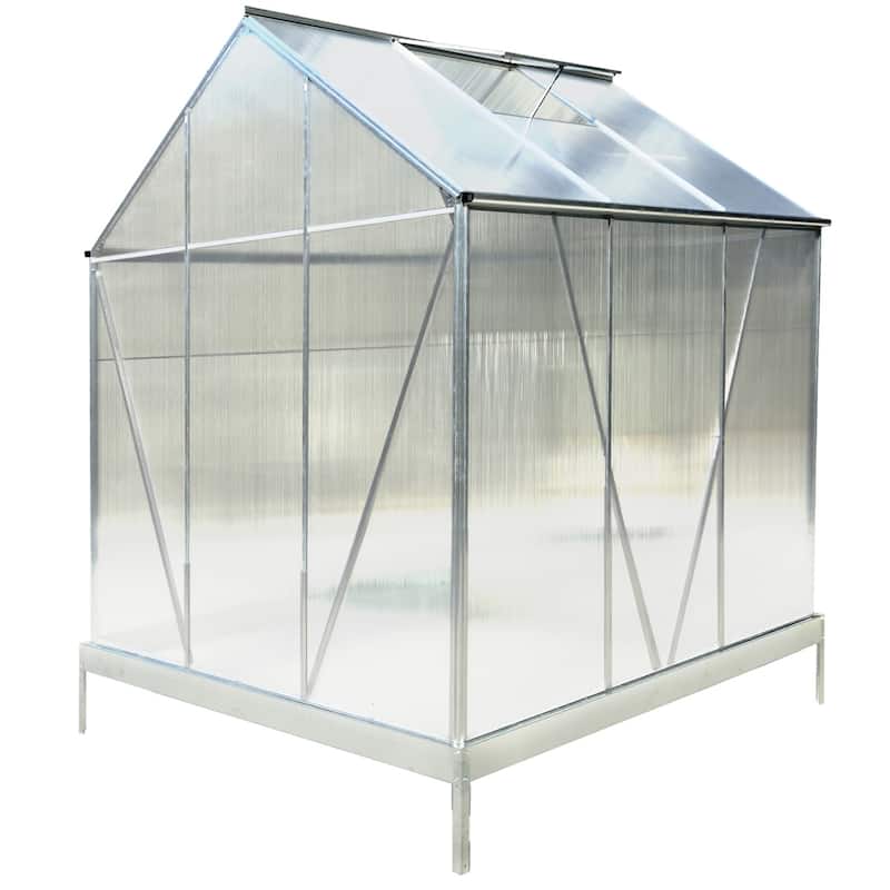 Polycarbonate Greenhouse,Heavy Duty Outdoor Walk-in Green House Kit - 6.3'*6.2'*7'
