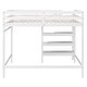 preview thumbnail 9 of 16, Full Size Loft Bed with Built-in Storage Staircase and Hanger