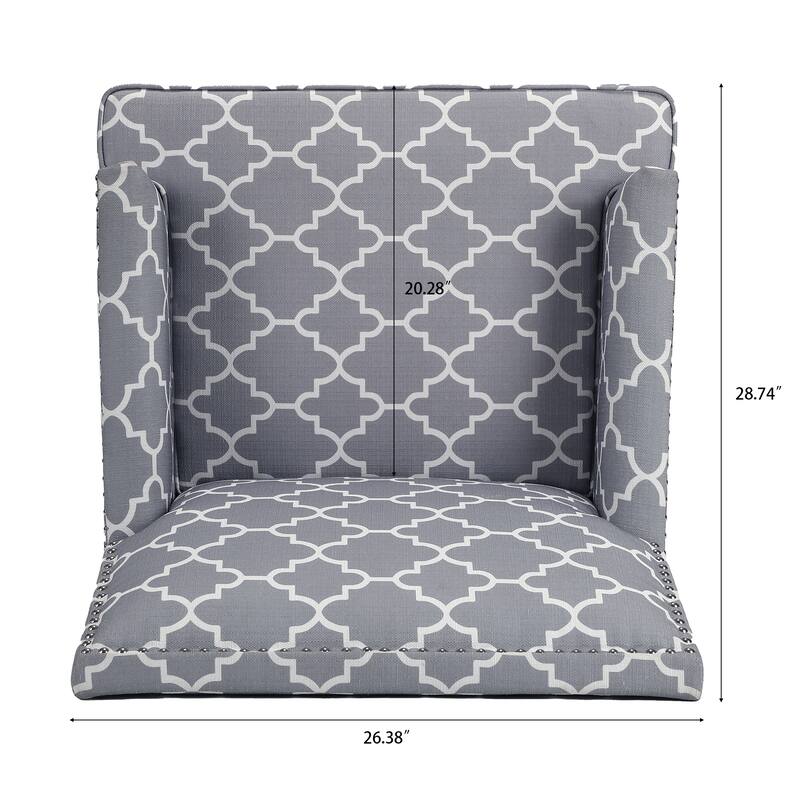 GDFStudio - Bella Modern Accent Chair for Living Room with Birch Legs and Comfortable Fabric Upholstery