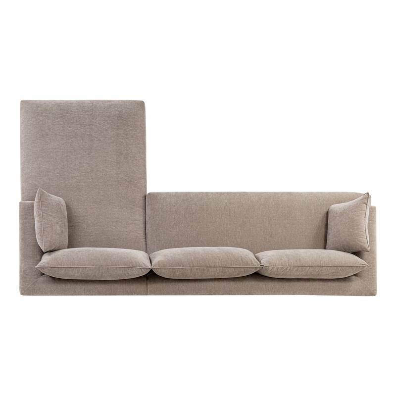 Poly & Bark Milo Sectional with Storage in Taupe Brown