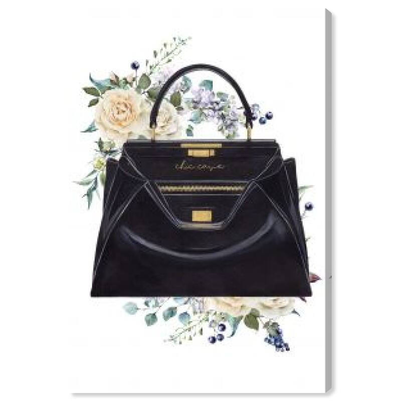 Wynwood Studio Canvas Fashion and Glam Peekaboo Bag White and Glam Wall Art Canvas Print