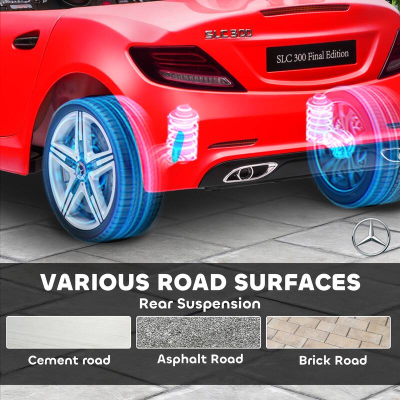 Aosom Mercedes SLC 300 Licensed Kids Electric Car with Remote Control, 12V Battery Powered Kids Ride on Car