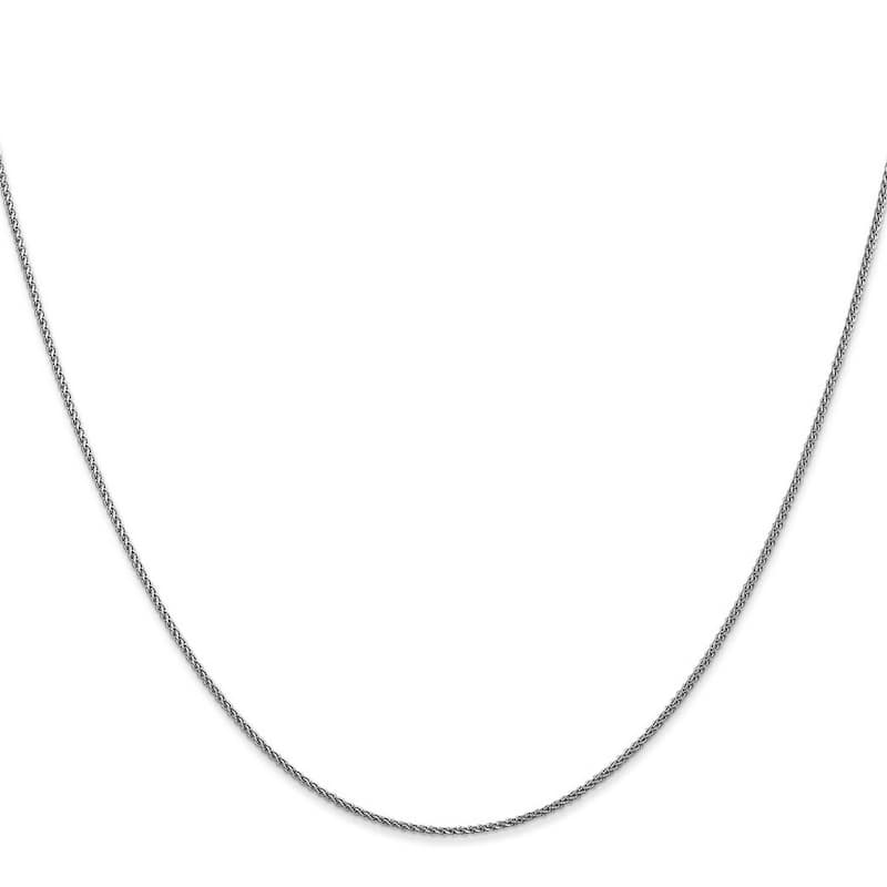 Curata 14k White Gold 1.0mm Diamond-Cut Spiga Wheat Chain Necklace Options: 16 18 20 24