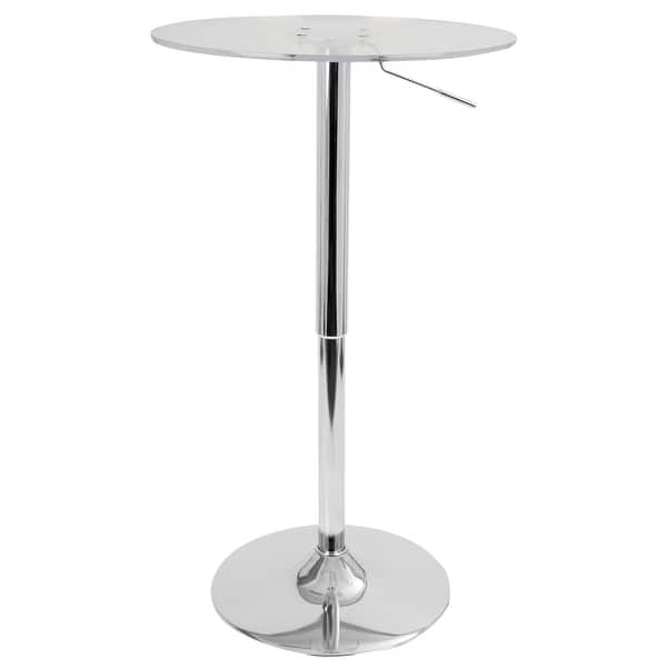 slide 2 of 4, LumiSource 23-inch Clear Acrylic Adjustable Bar Table