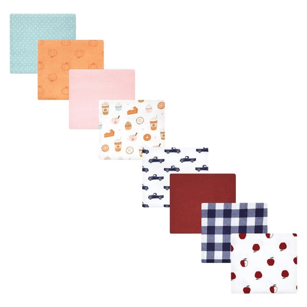 slide 1 of 1, Hudson Baby Infant Girl Cotton Flannel Receiving Blankets Bundle Set, Pumpkin Spice Apple Orchard, One Size One Size - Pumpkin Spice Apple Orchard
