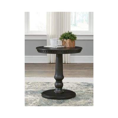 Miniore Black Round End Table - 23"W x 23"D x 24"H