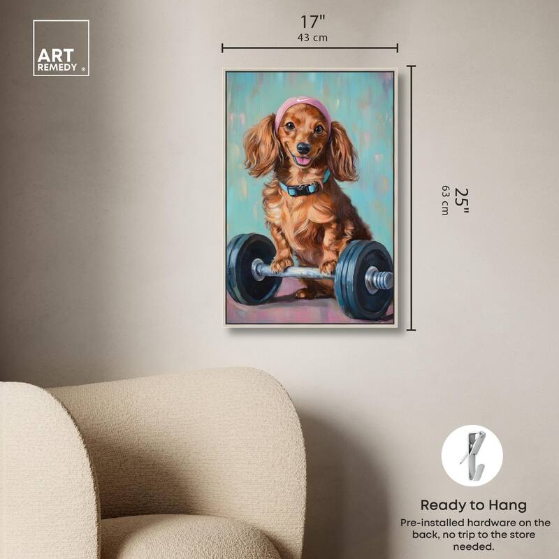 Cute Doxxie Work Out Canvas by Art Remedy