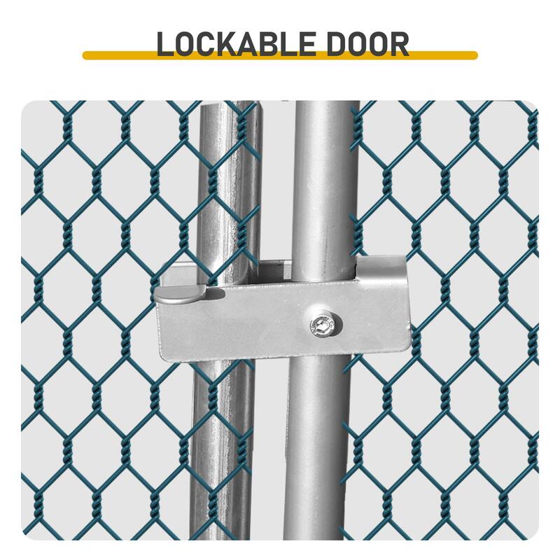 Large Metal Chicken Coop with Walk-In Run and Waterproof Cover