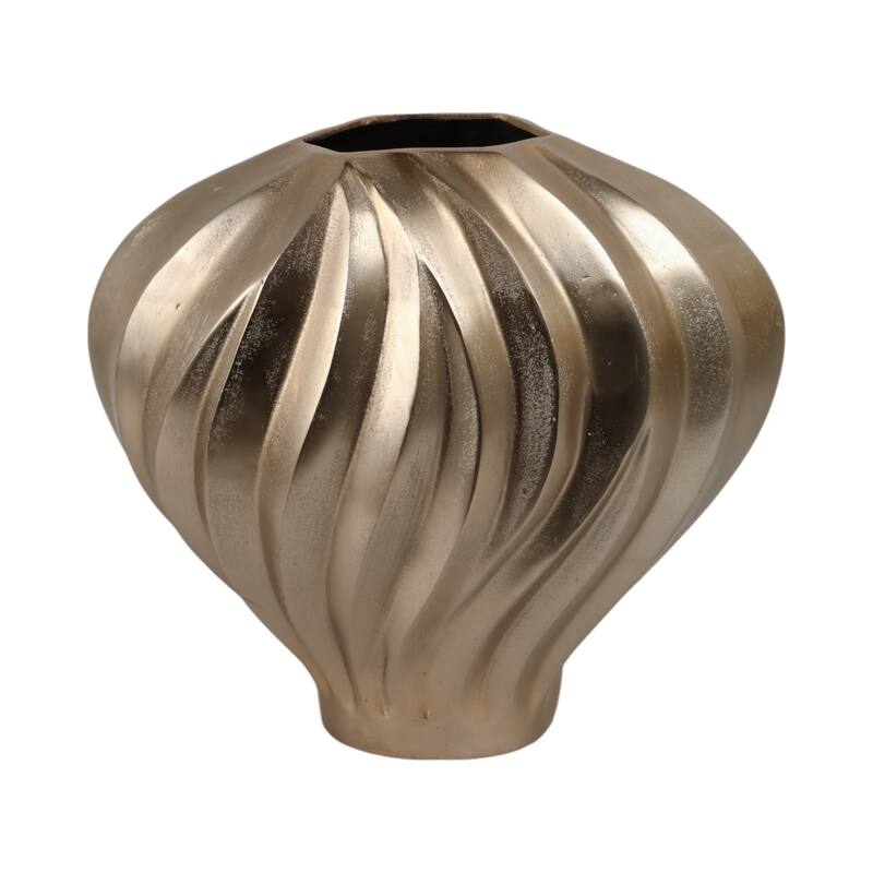 Aluminum Vase Twisted Sculptural Handcrafted Curved Contoured Shape