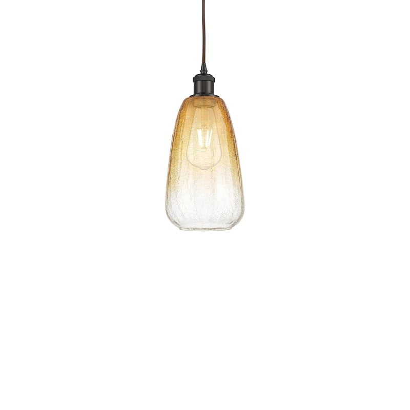 Innovations Lighting 516-1P-13-6 Brookhaven Almond Pendant Brookhaven - Oil Rubbed Bronze / Amber