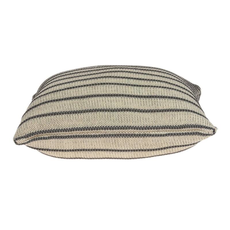 Striped Square Throw Pillow - 20" - Beige and Gray