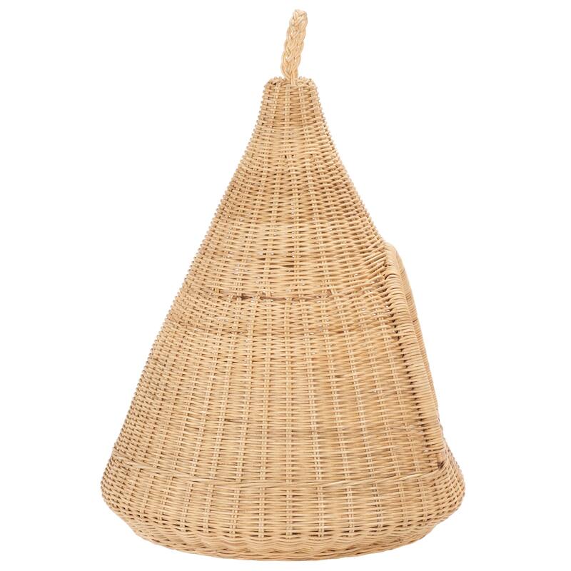SAFAVIEH Tifa Wicker Cat Bed with Cushion - 17.3 in. W x 17.3 in. D x 24.4 in. H