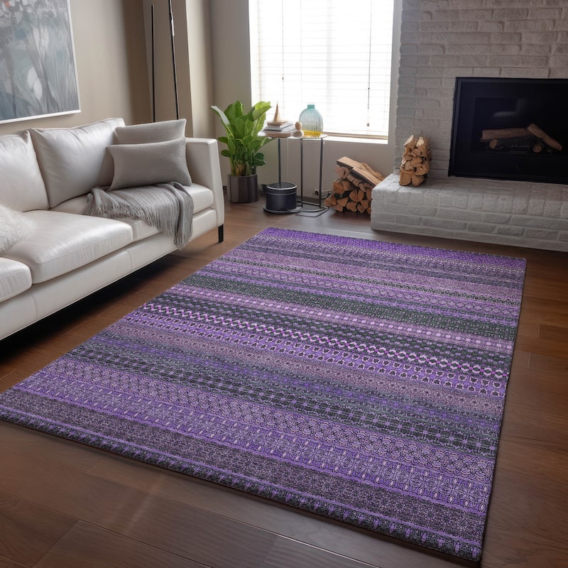 Premium Washable Super Soft Boho Stripes Mayfield Rug