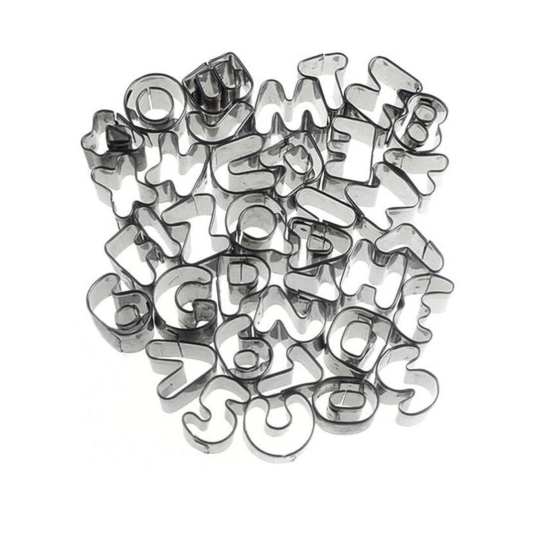 Cookie Alphabet Number Biscuit Cutter Mold Fondant Cutter Mould 37 in1 -  Silver Tone - Bed Bath & Beyond - 36358791