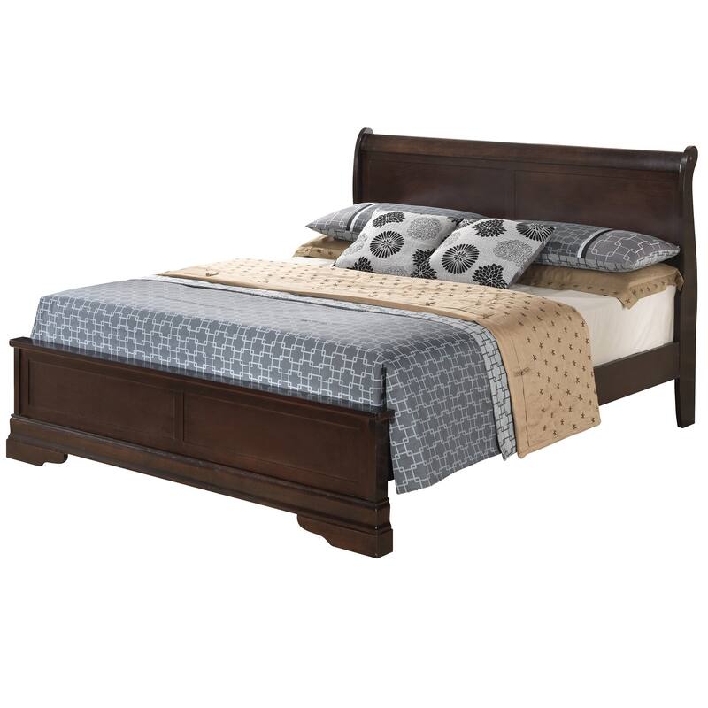 Wooden Rectangular Queen Panel Bed - 87" - Brown