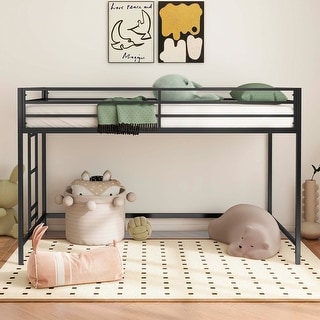 junior twin loft bunk black