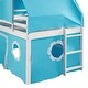 preview thumbnail 11 of 23, Twin Size Loft Bed with Windows and Tent, House Loft Bed with Safety Guardrail, Wooden Loft Bed Frame with Ladder and Slide