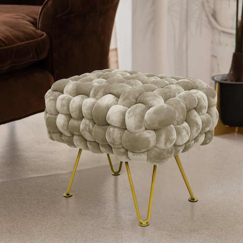 Velvet Pouf Stool 27"x20"x20"